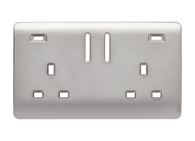 Brushed Steel Spare Plate Wiring Accessories Trendi Decorative Screwless
